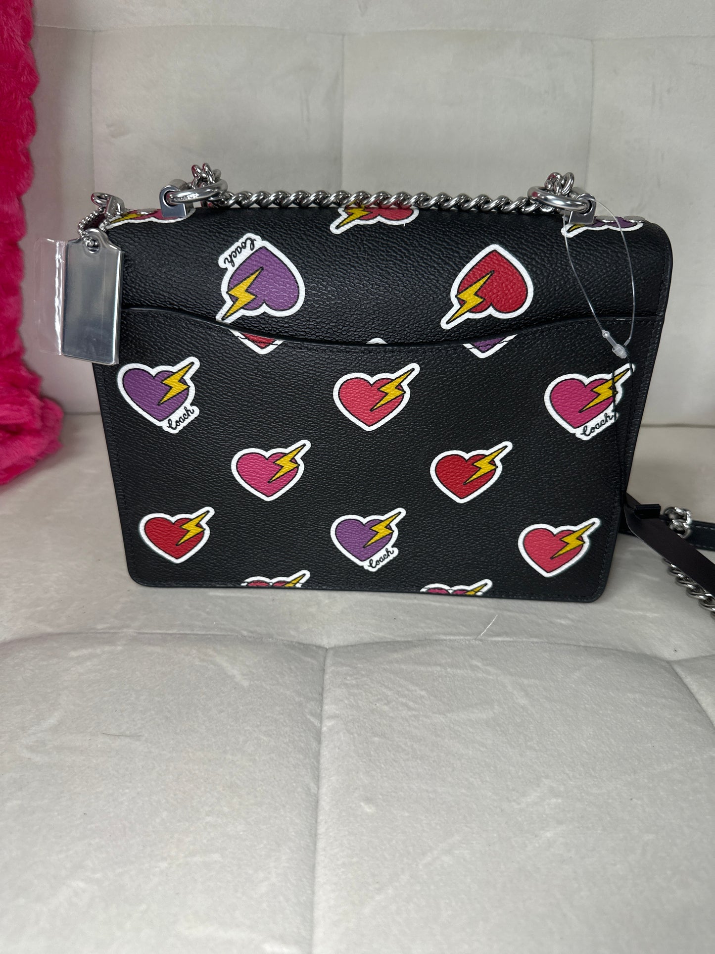NWT Coach black w heart