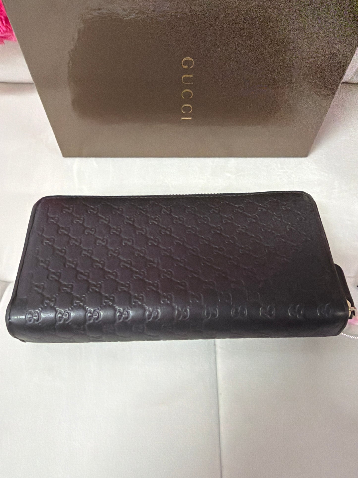 Pre Loved Gucci brown Micoguccissima Long  zipper wallet #212