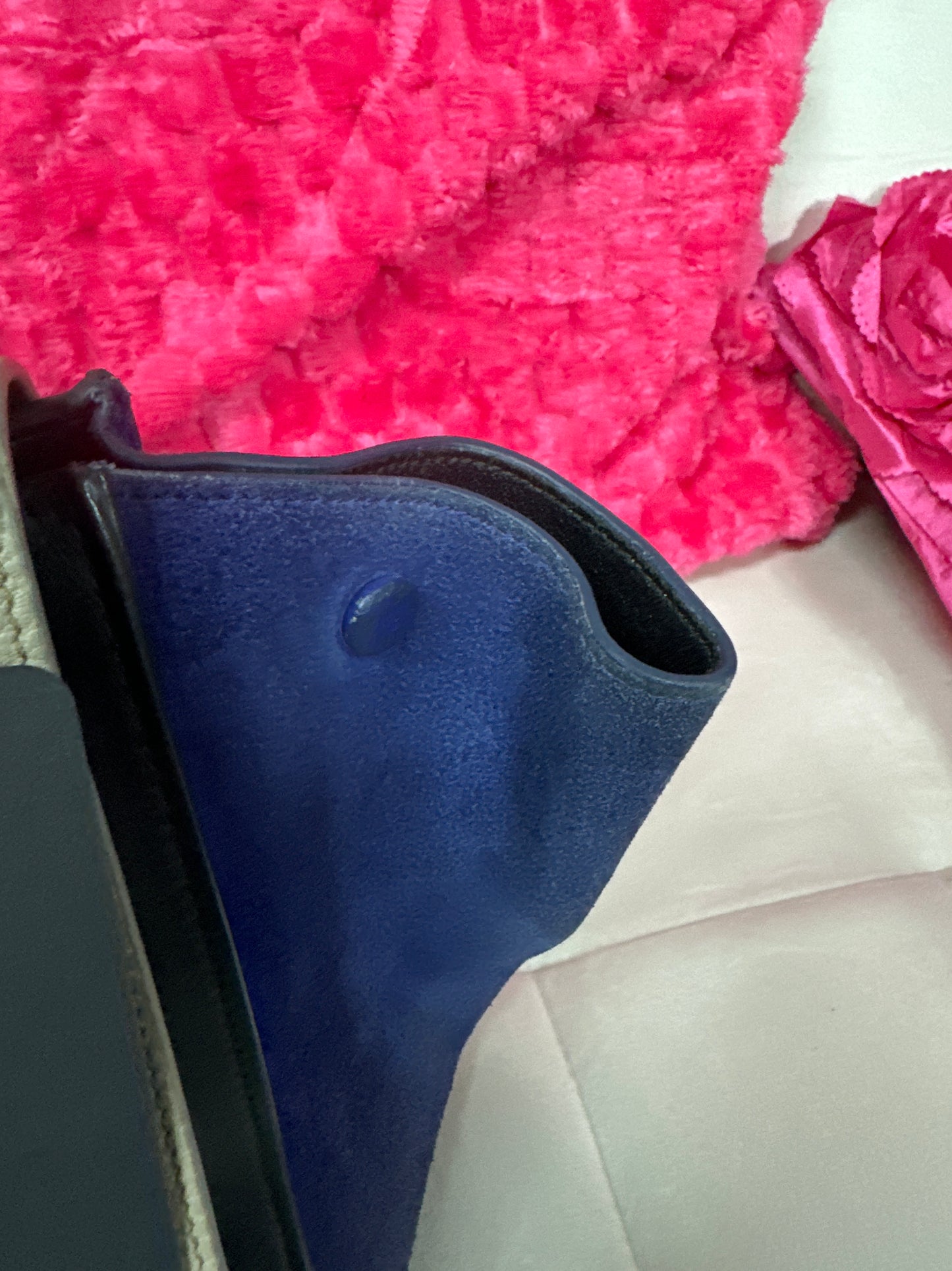 Pre loved Celine blue suede top handle #15