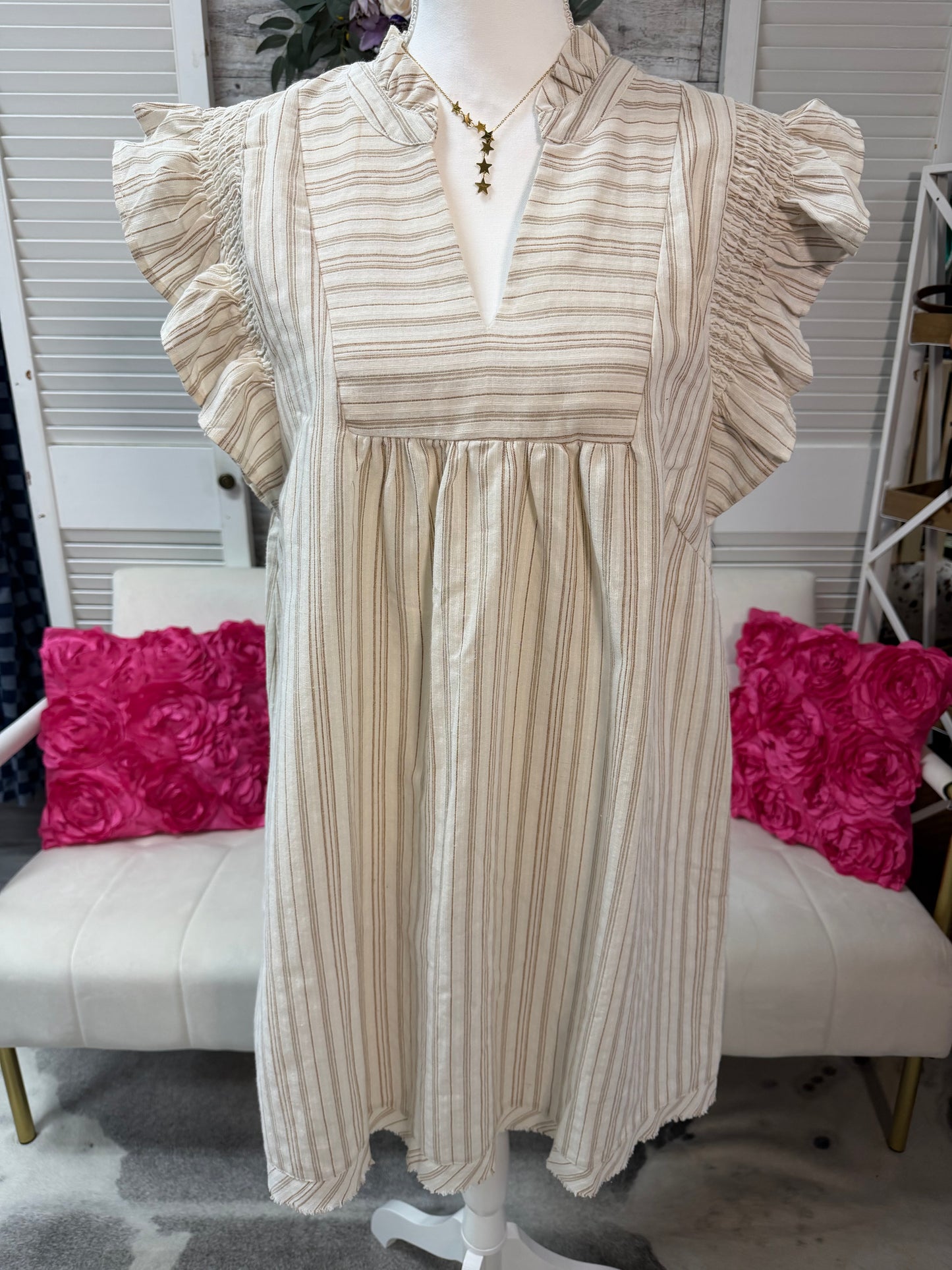 Striped babydoll dress