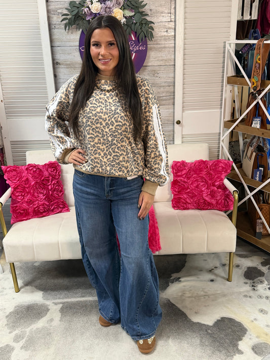 Leopard Print French Terry Lace contrast BiBi