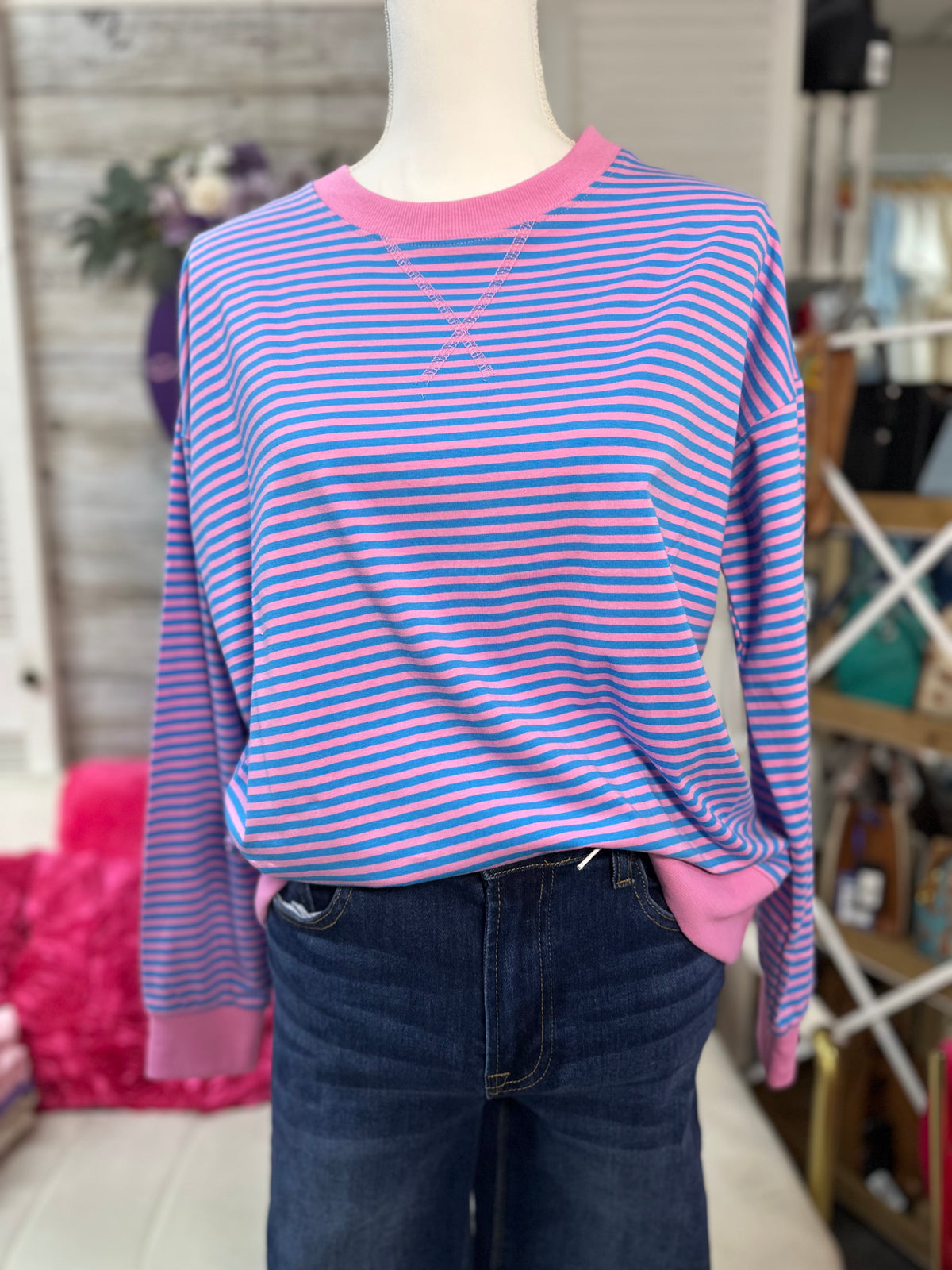 Striped Band Pullover lightweight