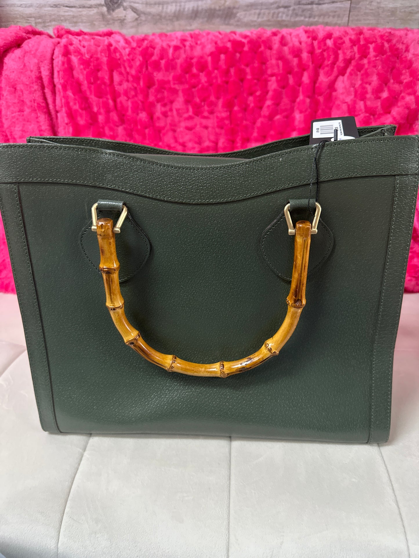 Gucci Emerald Green Bamboo handle Diana #107
