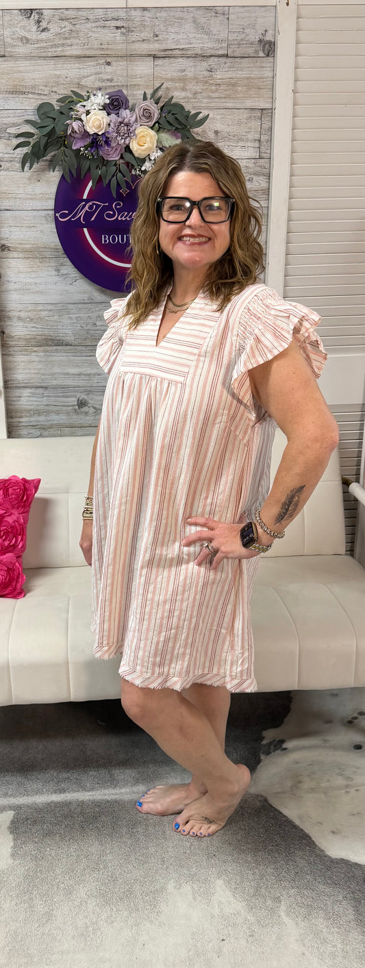 Striped babydoll dress