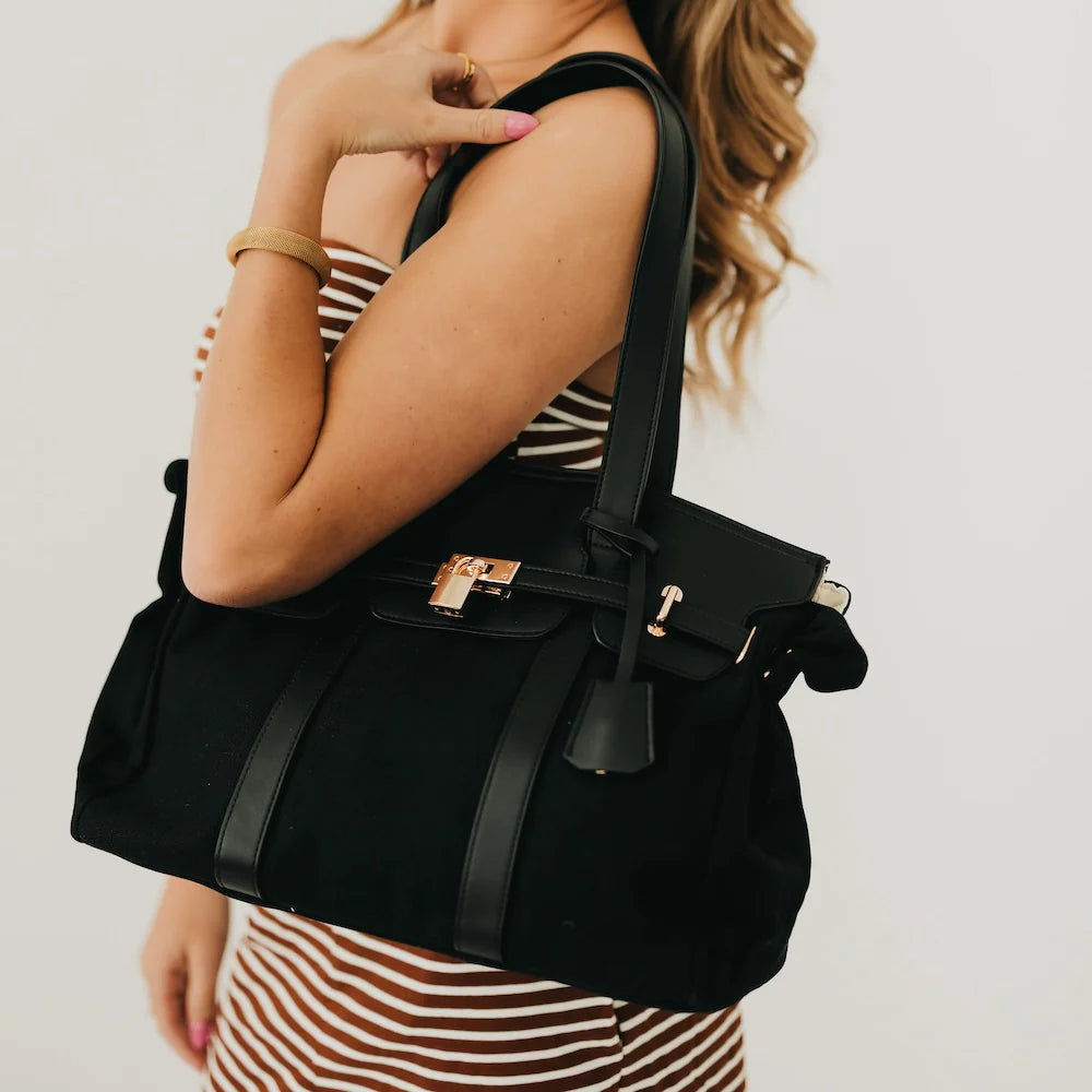 Cadence Canvas and Vegan leather Tote