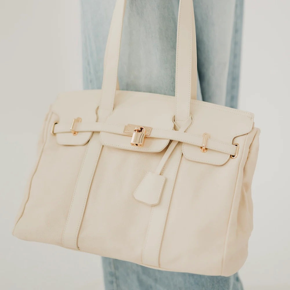 Cadence Canvas and Vegan leather Tote