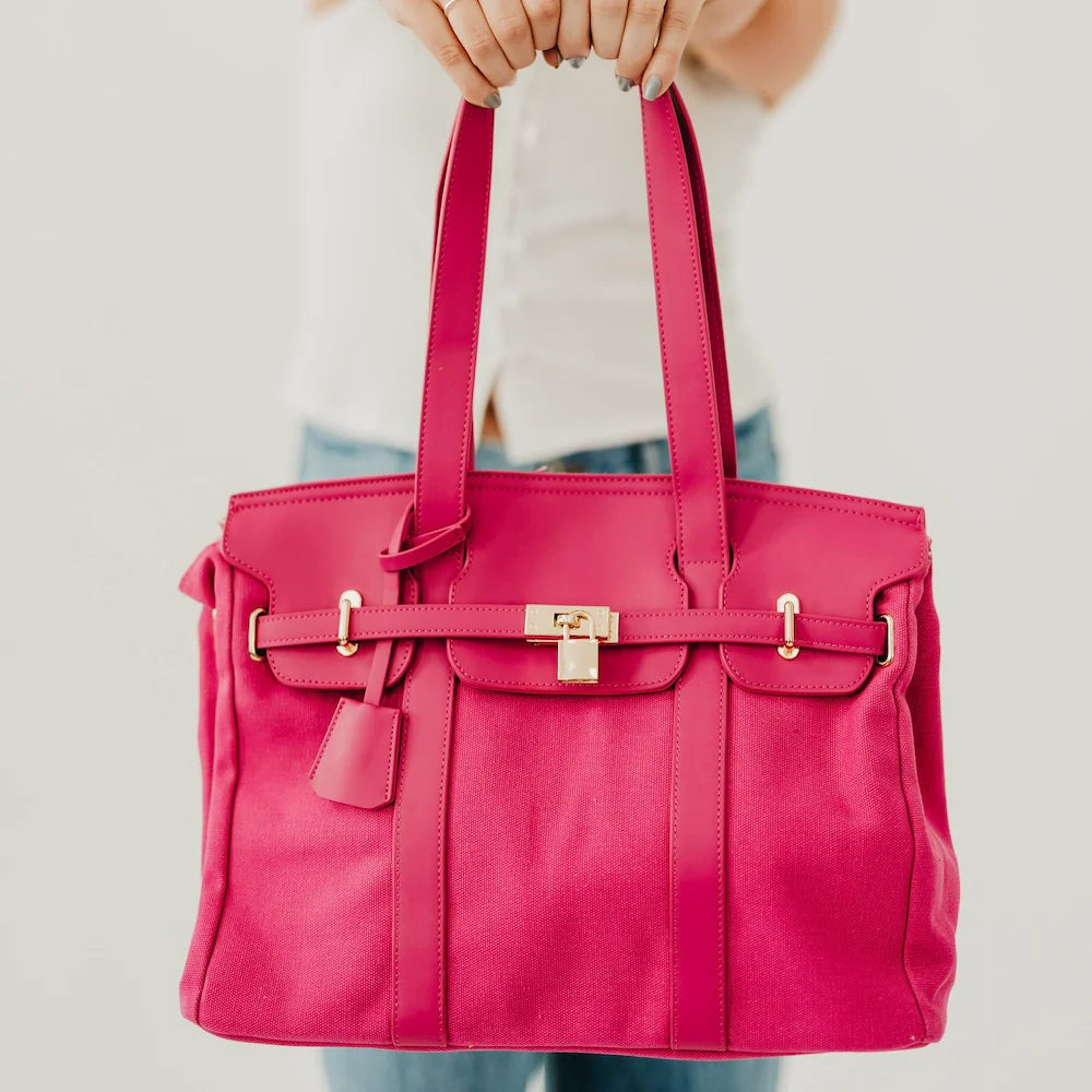 Cadence Canvas and Vegan leather Tote