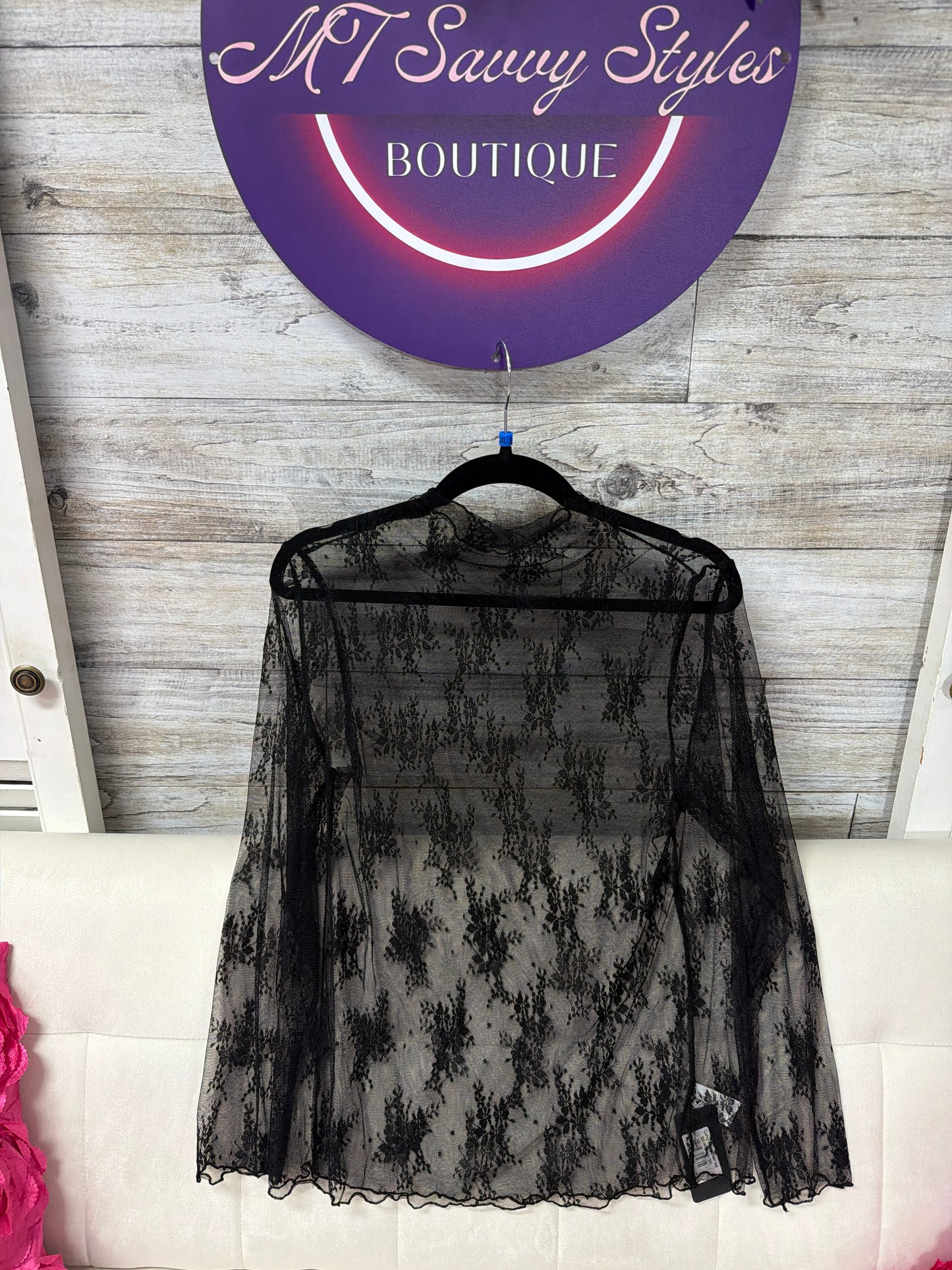 Curvy mesh sheer top