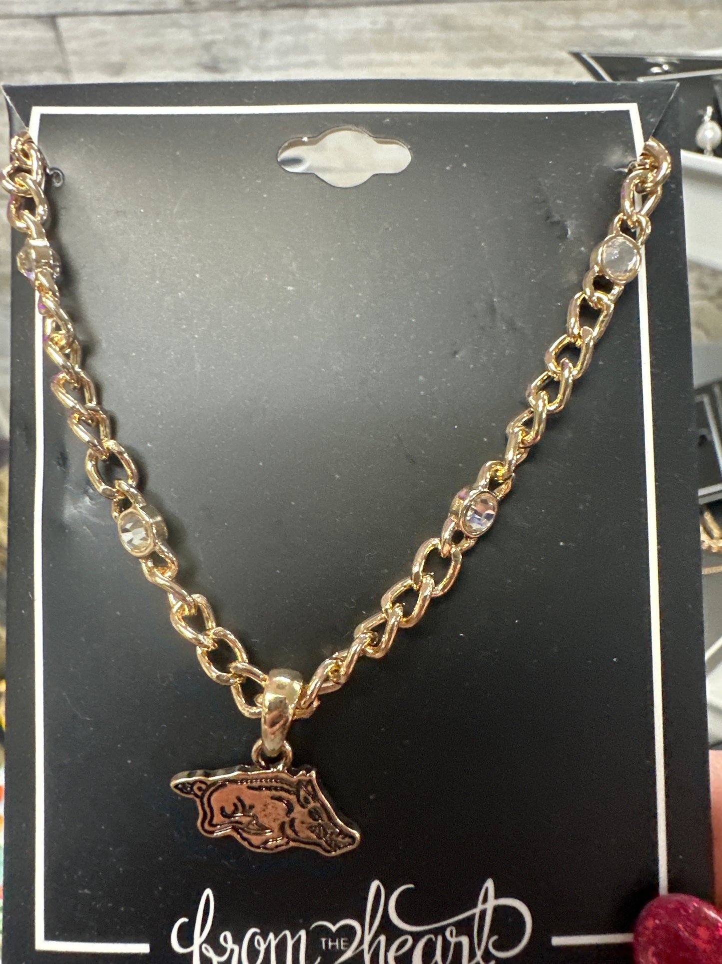 Razorback gold Lydia necklace