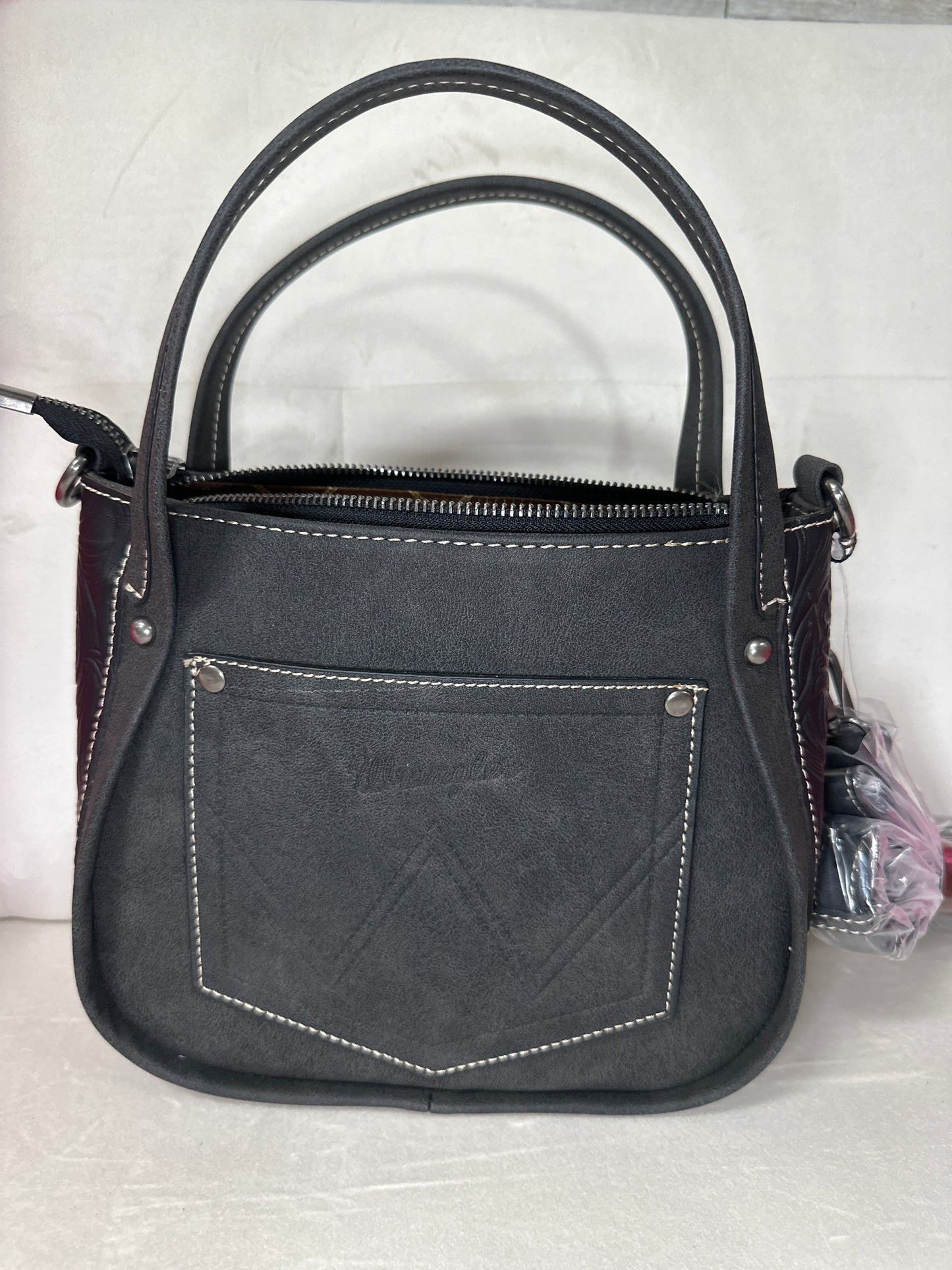 Wrangler black cowhide crossbody/tote
