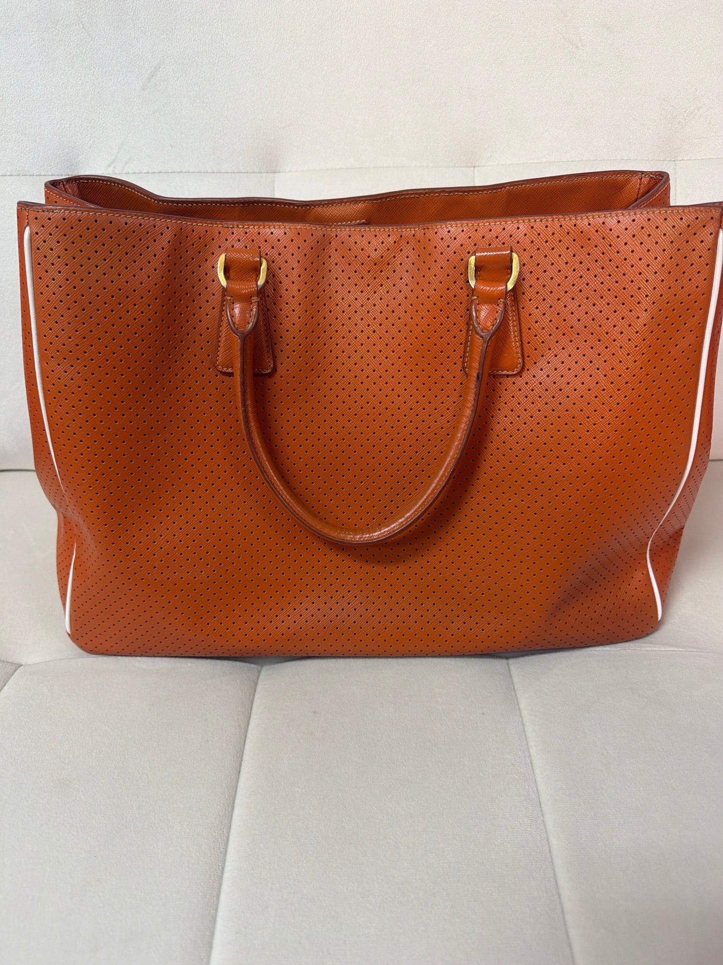 Prada Saffiano leather perforated pre loved #233