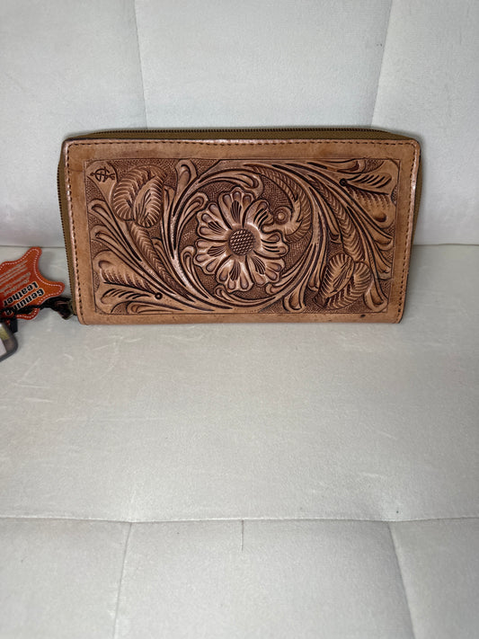 Genuine leather zipper wallet