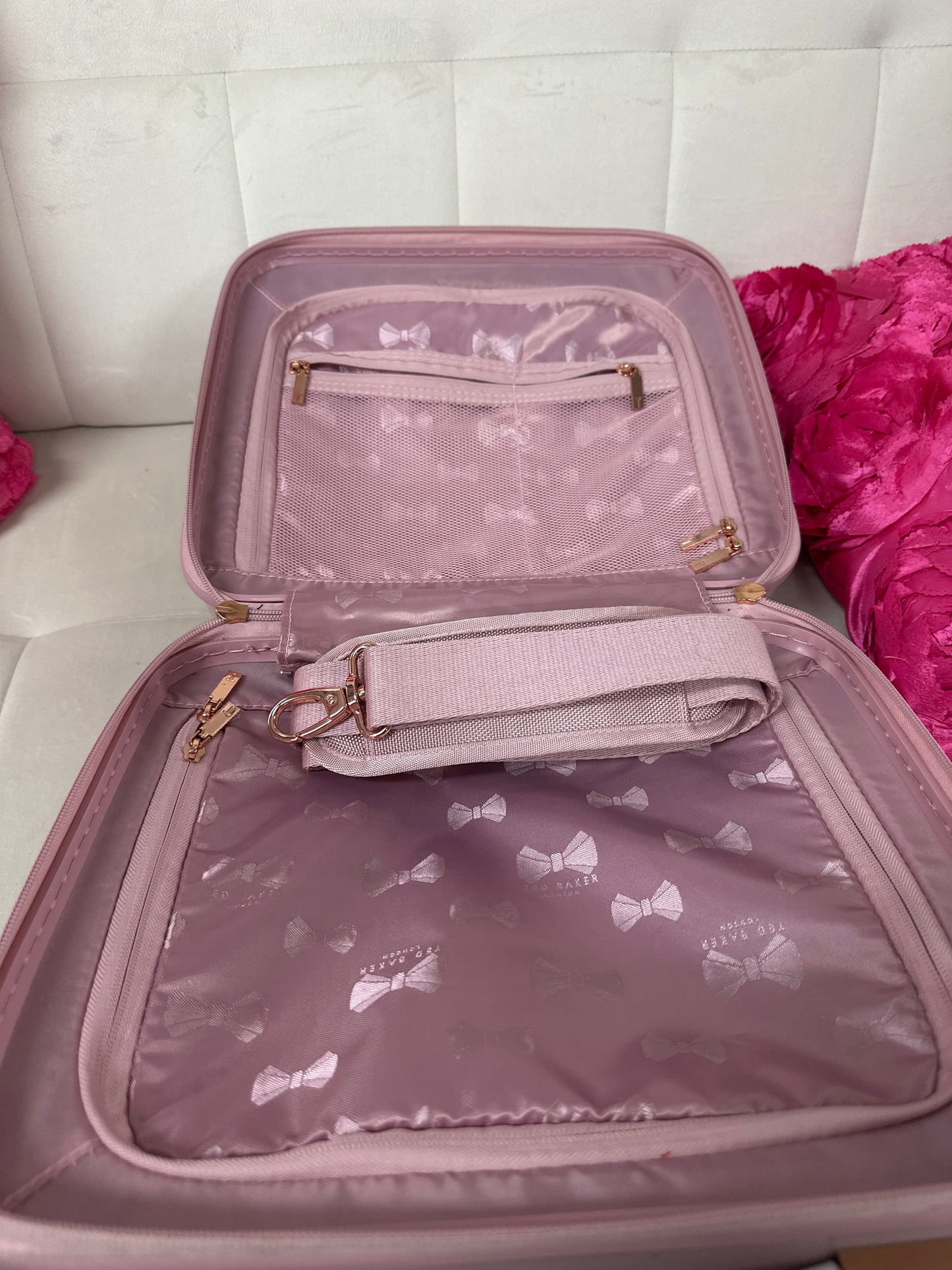 Small pink hard luggage #110