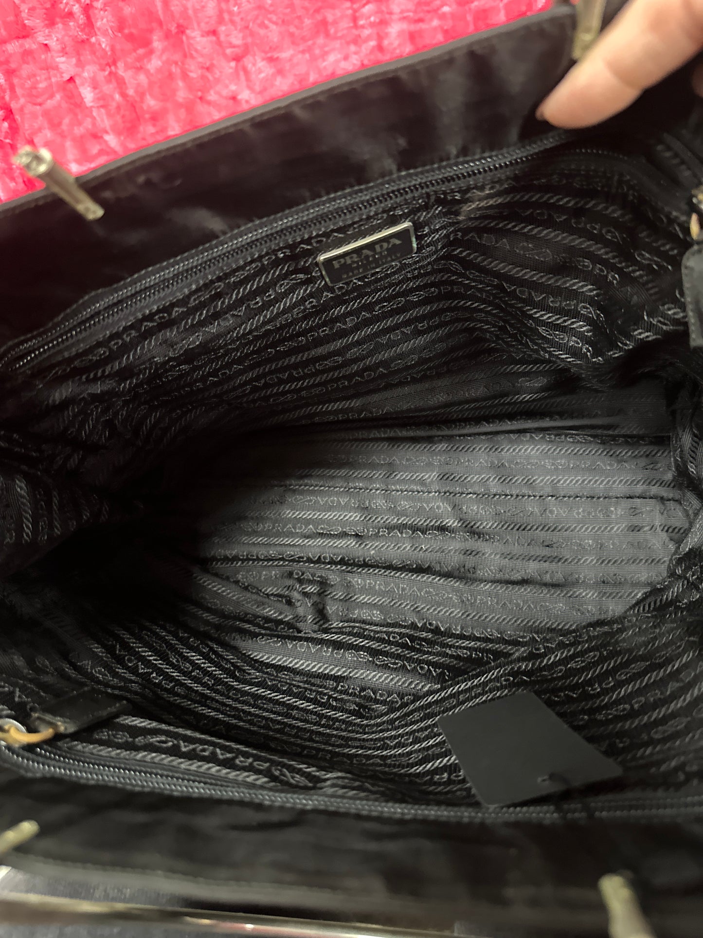 pre lovedPrada nylon #198 small tear on back of bag #48