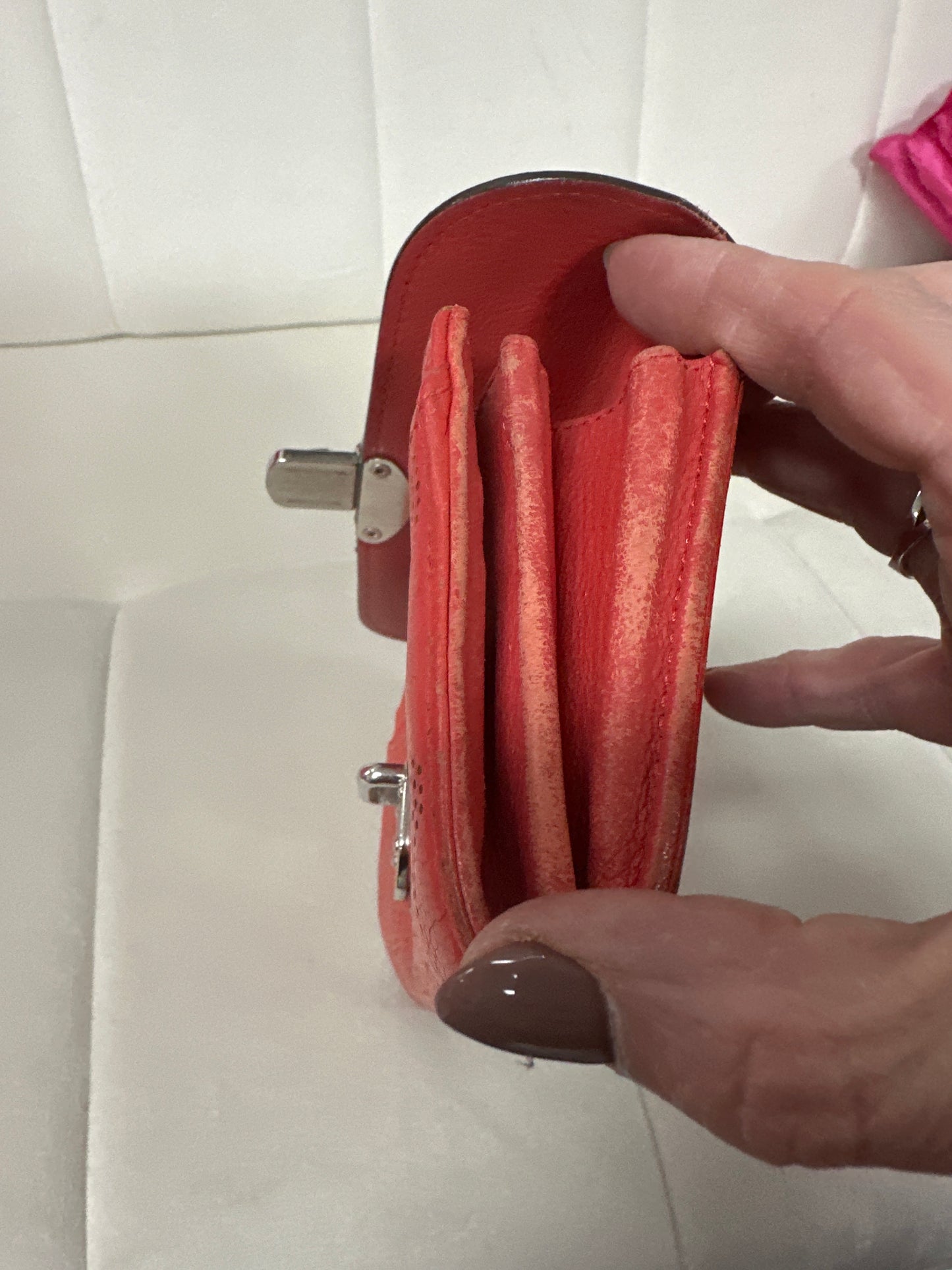 Pre-loved LV red Mahina Wallet #175