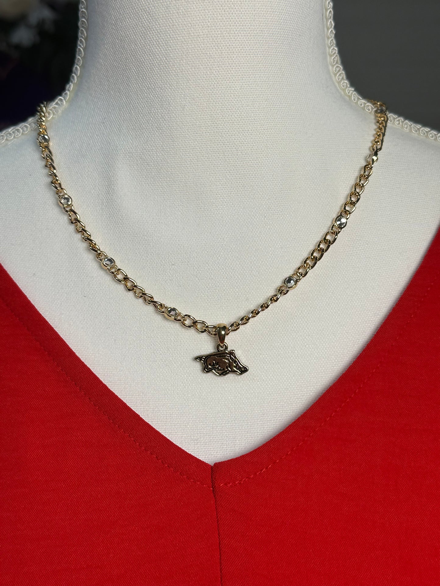 Razorback gold Lydia necklace