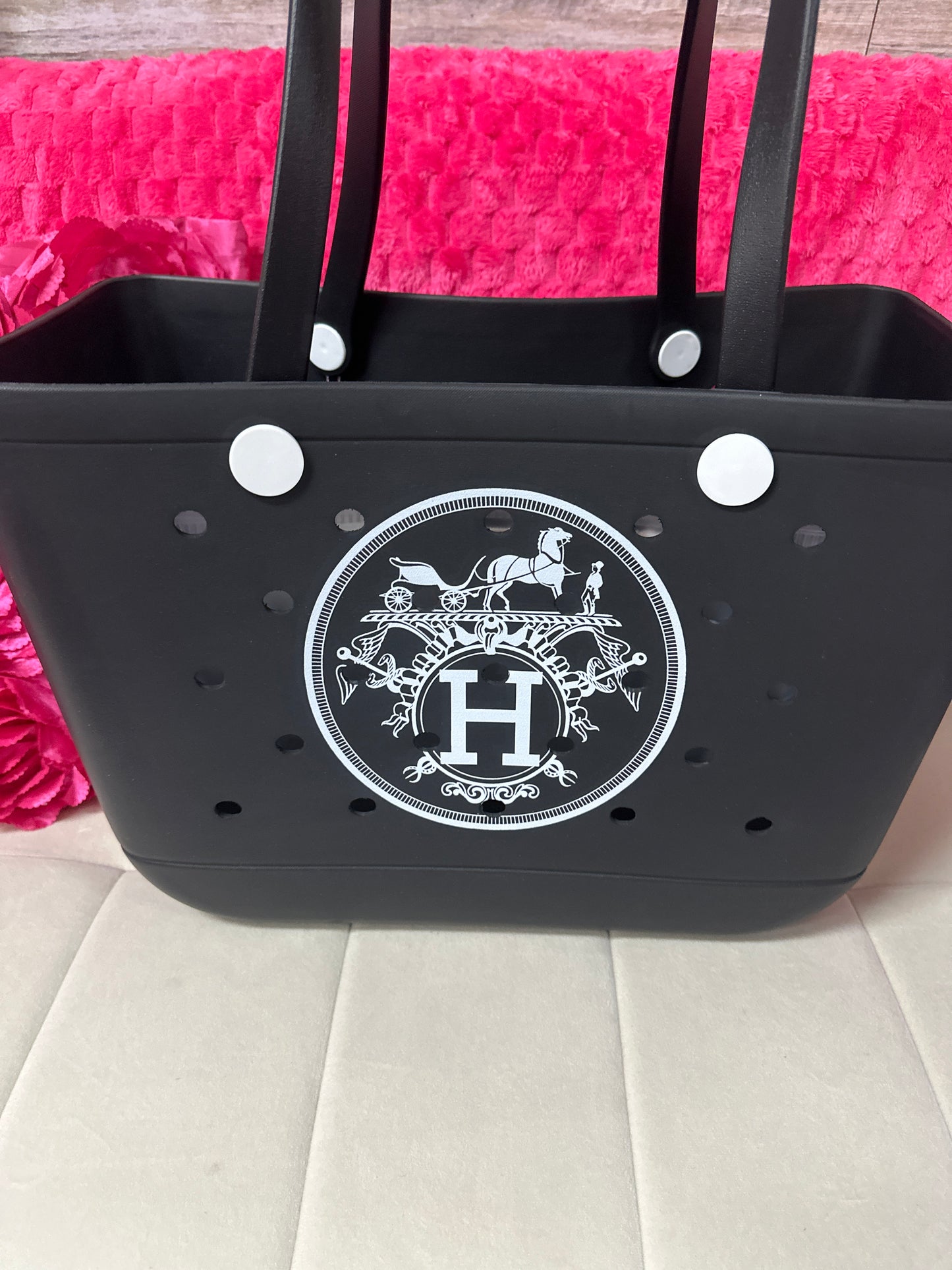 Non Branded fashion inspired rubber tote