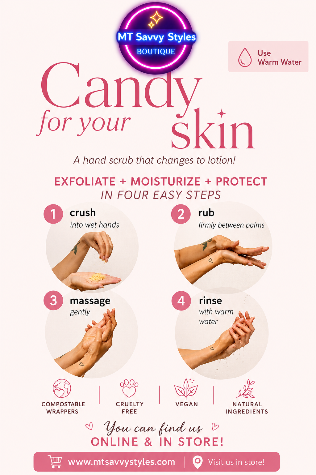 Signature sugar cane candy scrub (not edible)
