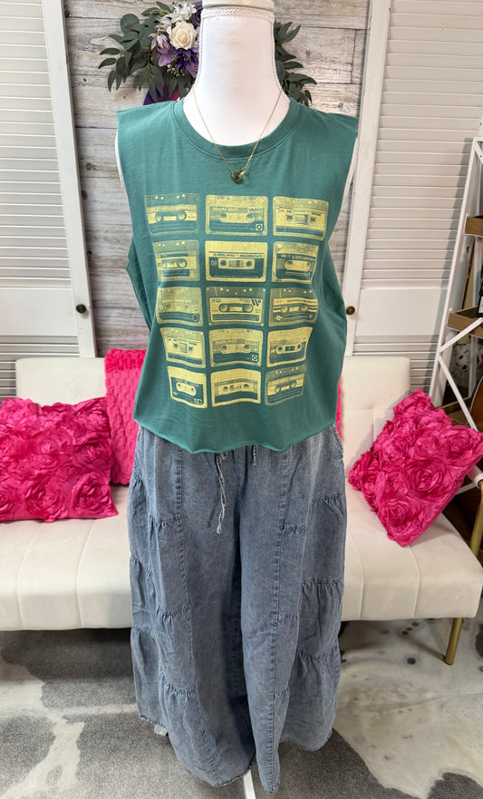 Chambray Wide leg pant