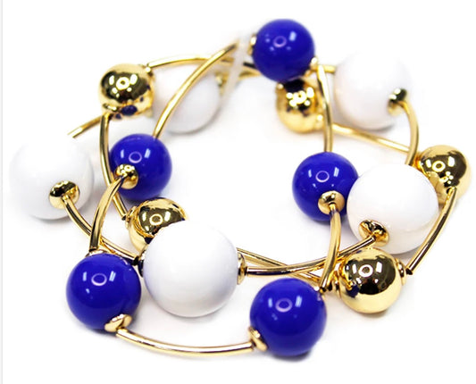 Game Day Gold Ball set stretch bracelets