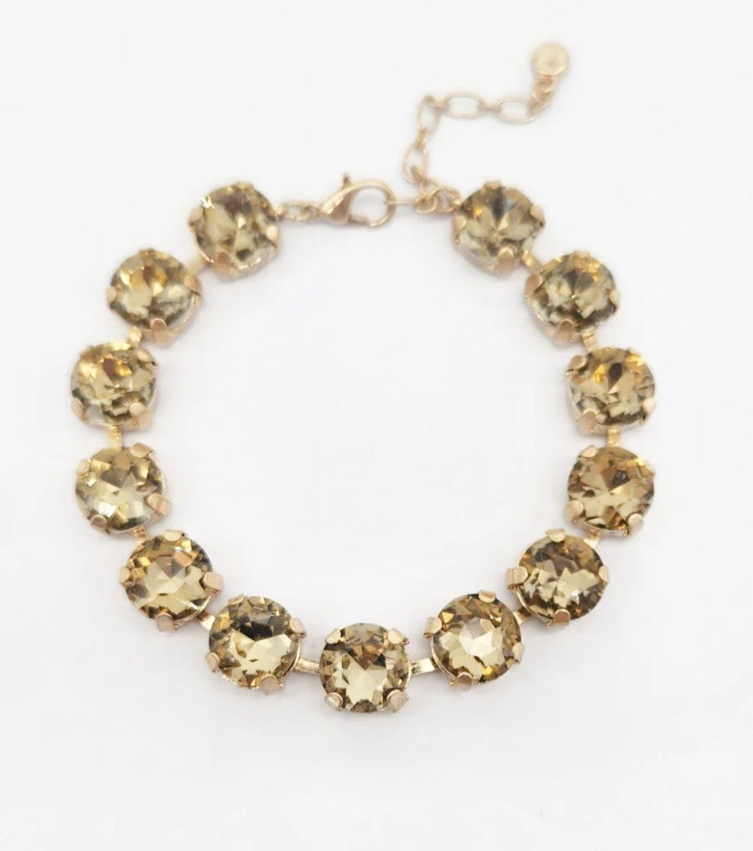 Square stone gold hinged clasp bracelet