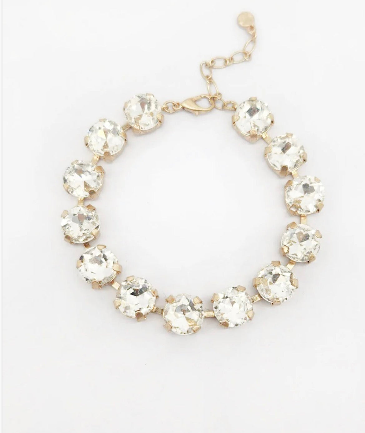Square stone gold hinged clasp bracelet