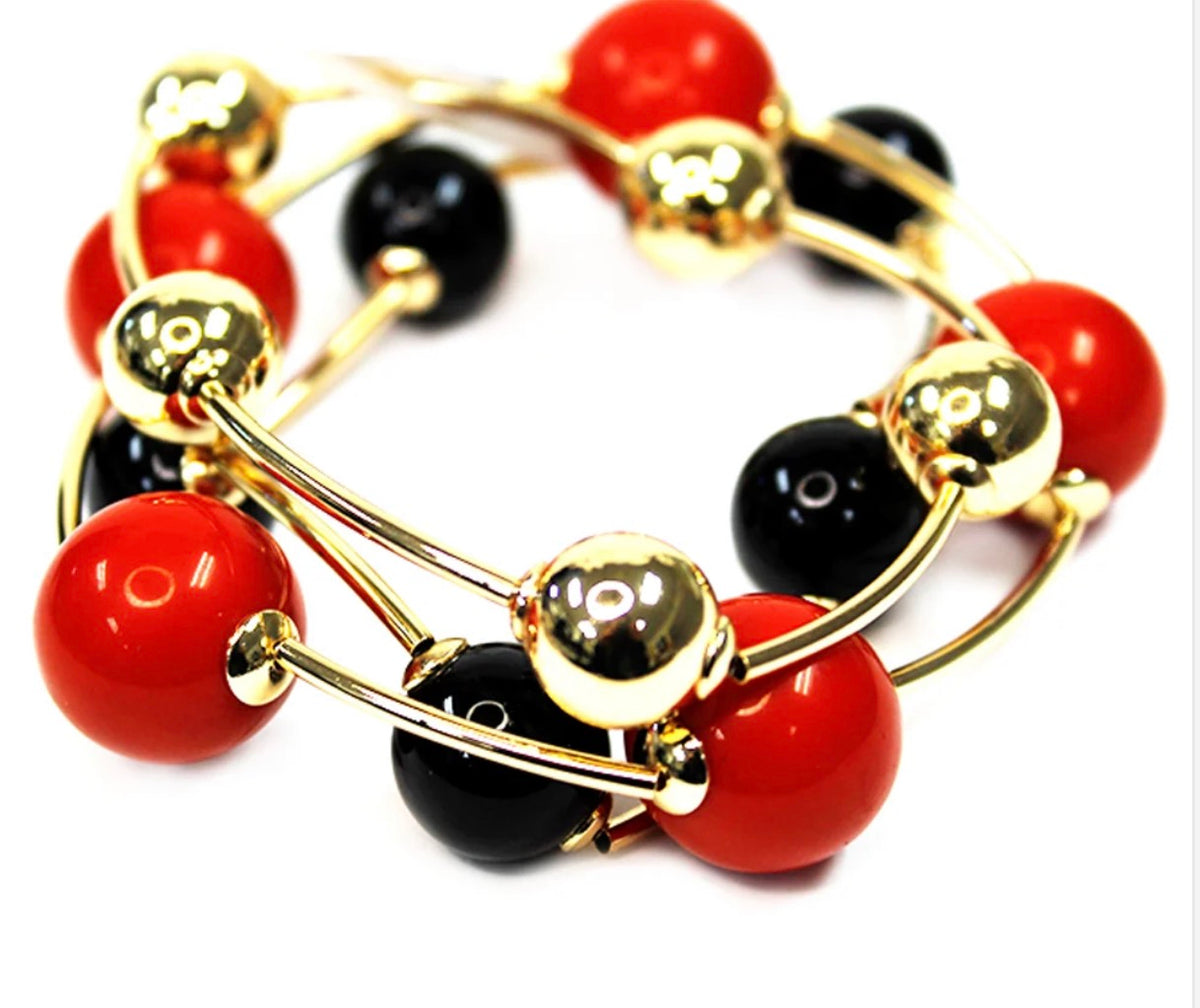 Game Day Gold Ball set stretch bracelets