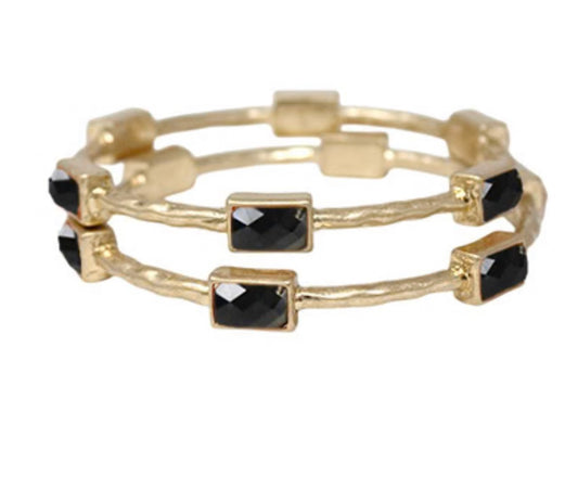 Hammered Gold Bangles Epoxy accents
