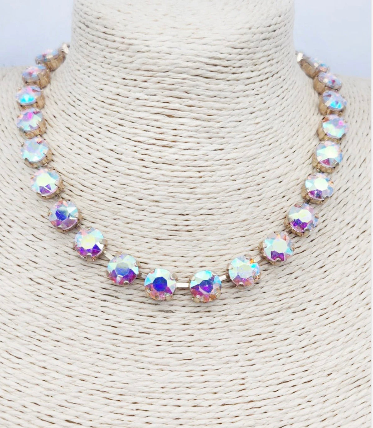 Crystal stone necklace 16-18"
