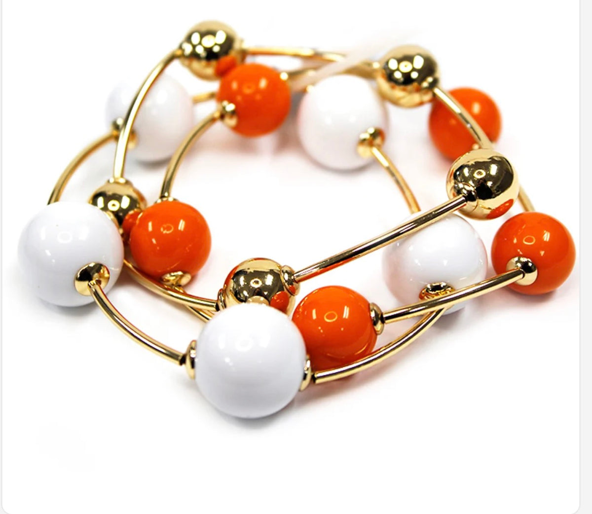 Game Day Gold Ball set stretch bracelets