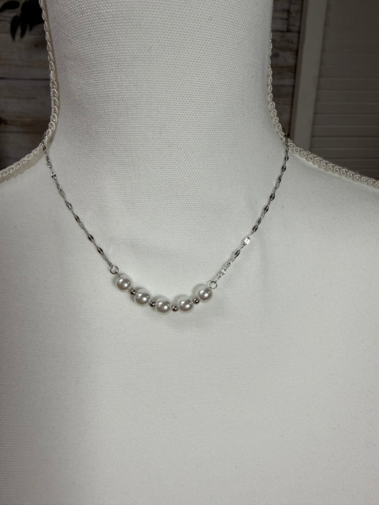 Waterproof non tarnish stainless steel necklace silver Mia