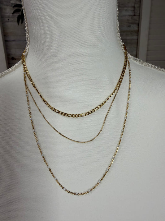 18k non tarnish chain layer necklace MIA