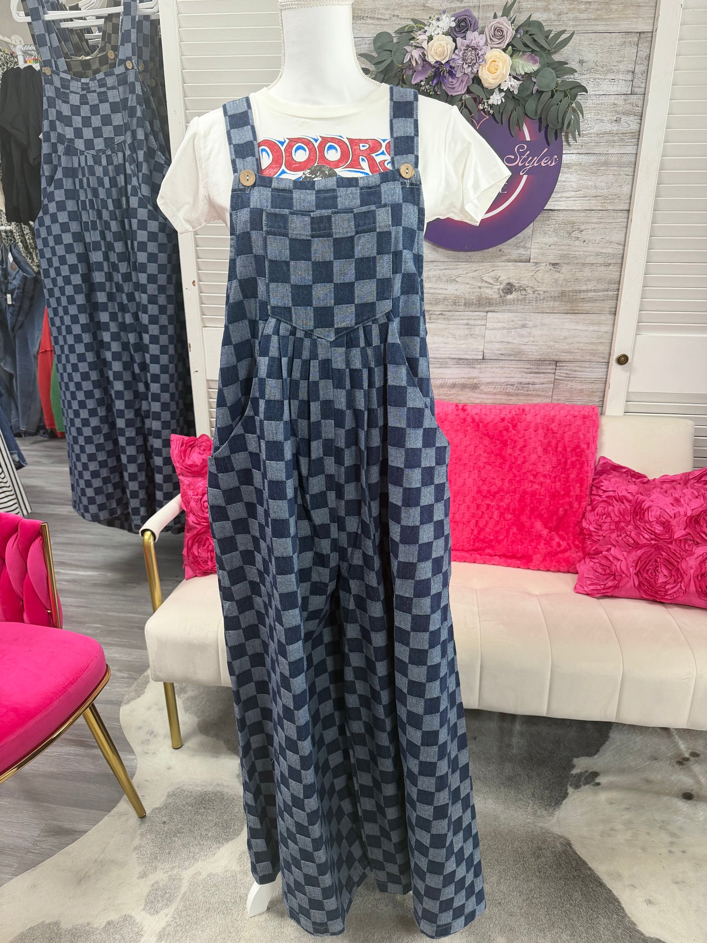 Checkered Overalls Jade byJane
