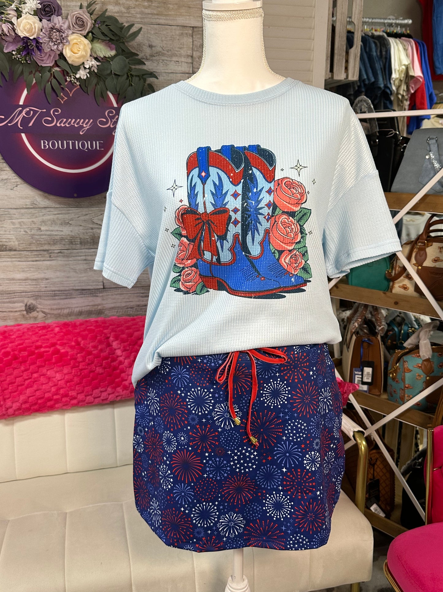 Patriotic Boot Waffle Tee