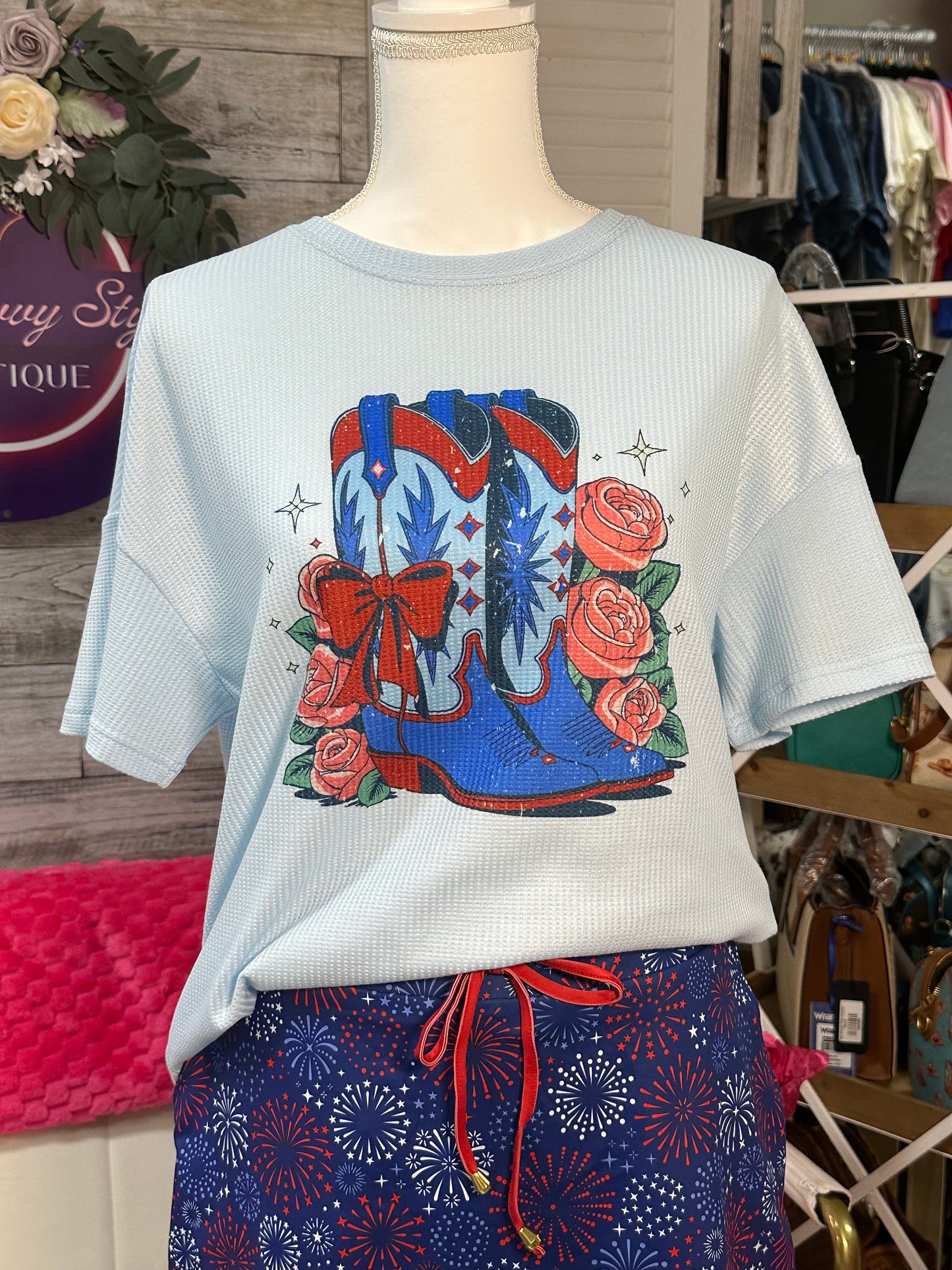 Patriotic Boot Waffle Tee
