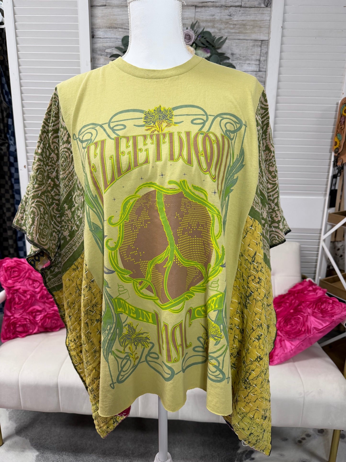 One-of-a-Kind Upcycled Band Tee with Quilt Sleeves