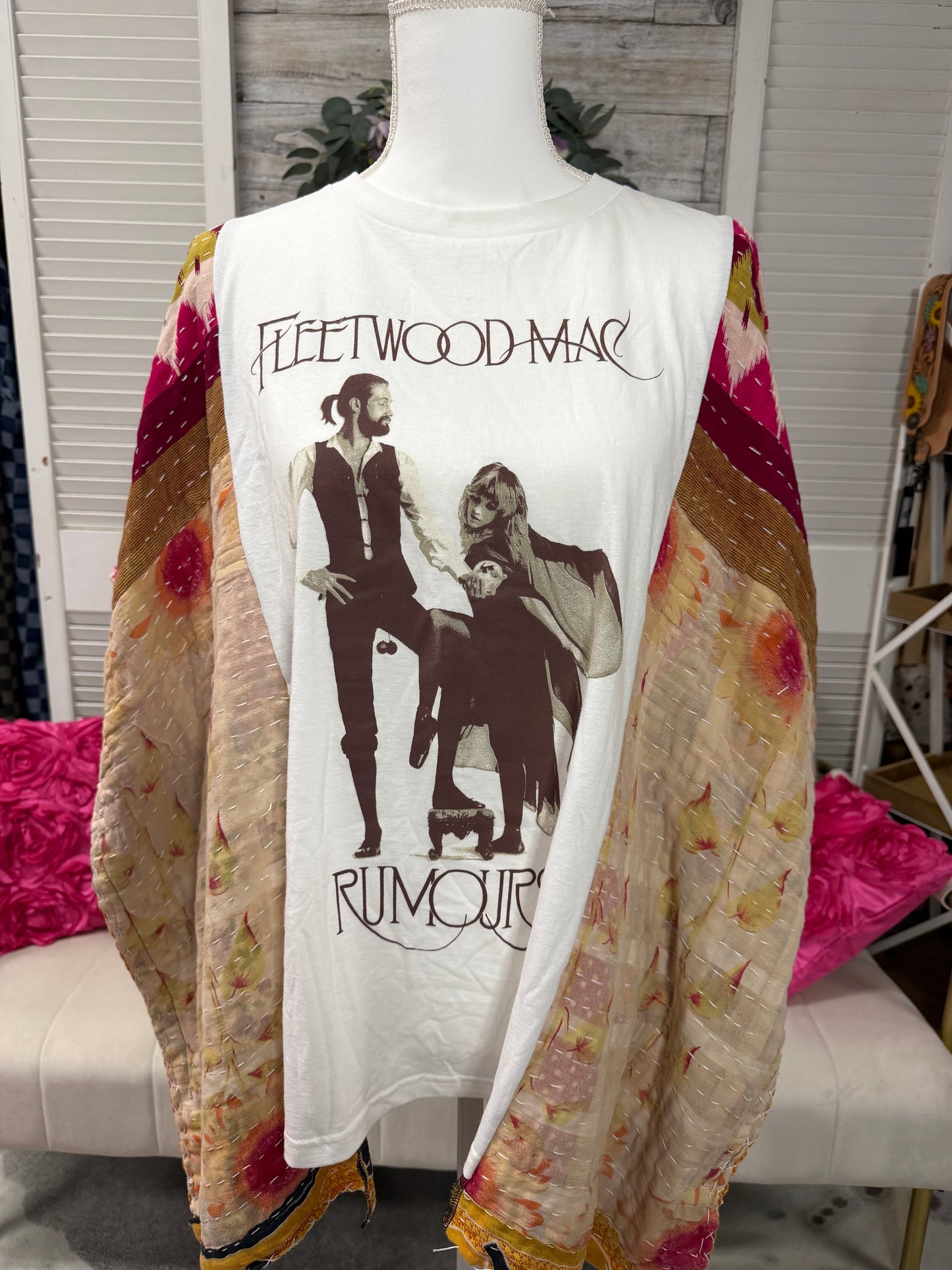 One-of-a-Kind Upcycled Band Tee with Quilt Sleeves