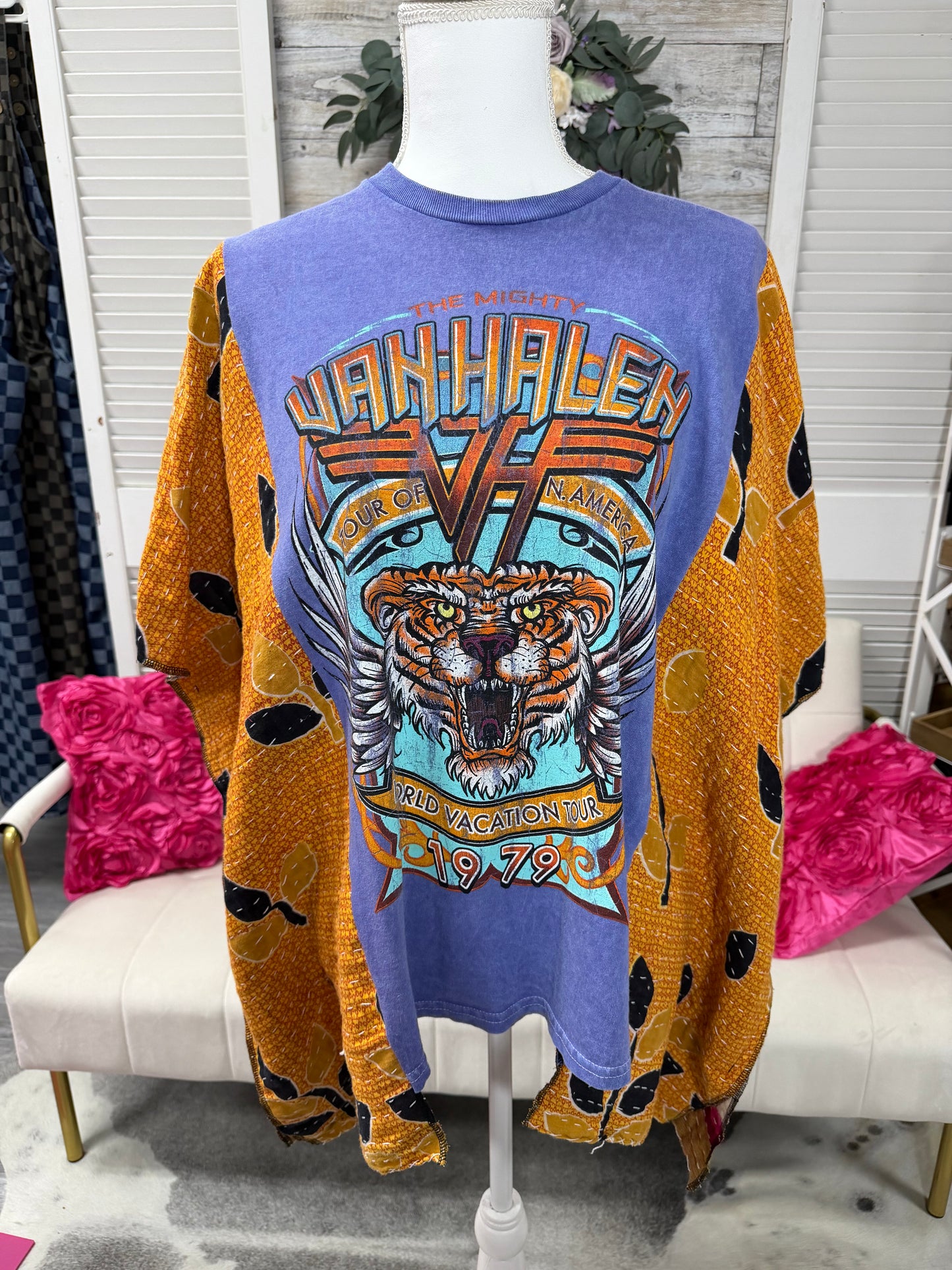 One-of-a-Kind Upcycled Band Tee with Quilt Sleeves