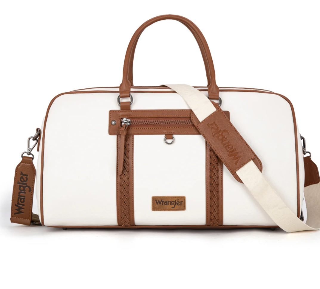new with tags wrangler whipstitch collection duffle bag