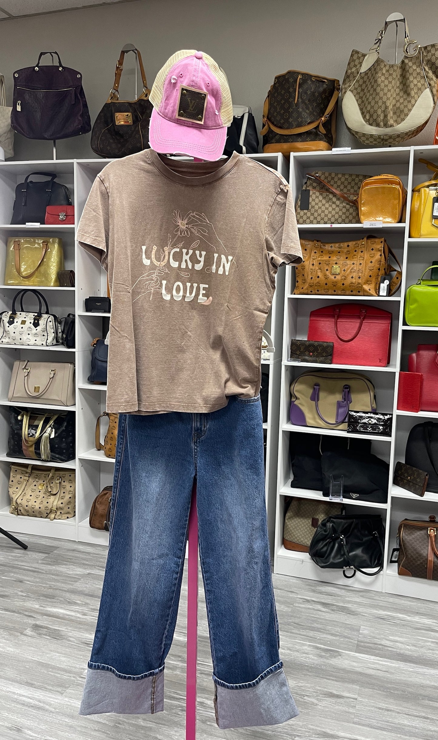 Lucky me graphic tee flag and anthem