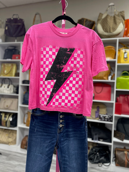 Checkered lighting bolt graphic Zutter