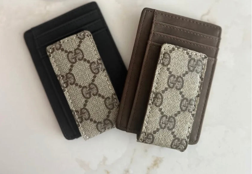 Upcycled Gucci money clip wallet