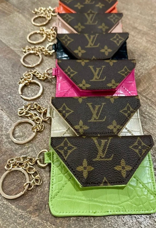 upcylced Key chain Wallet lv