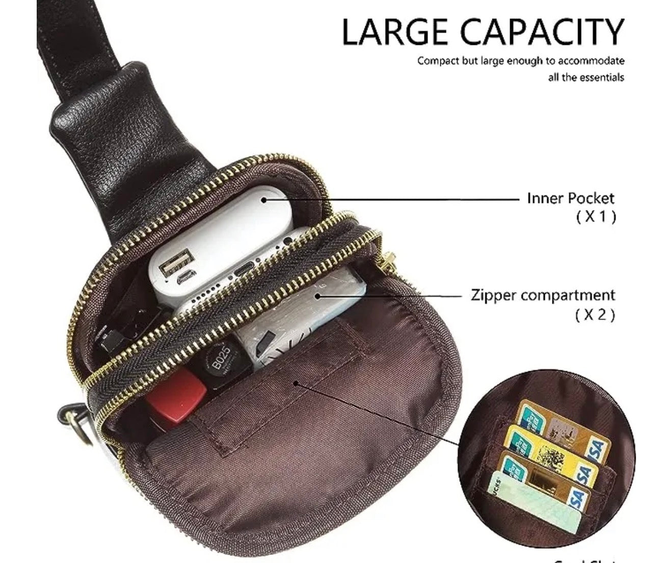 Upcyled sling bag LV small