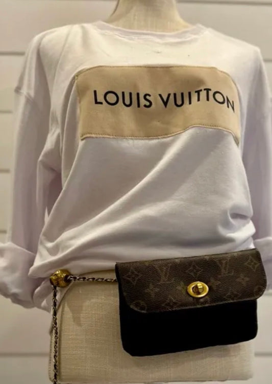 Upcycled quilted belt bag LV