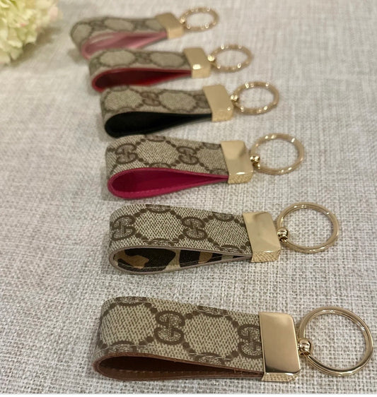 Upcycled GG small key chain