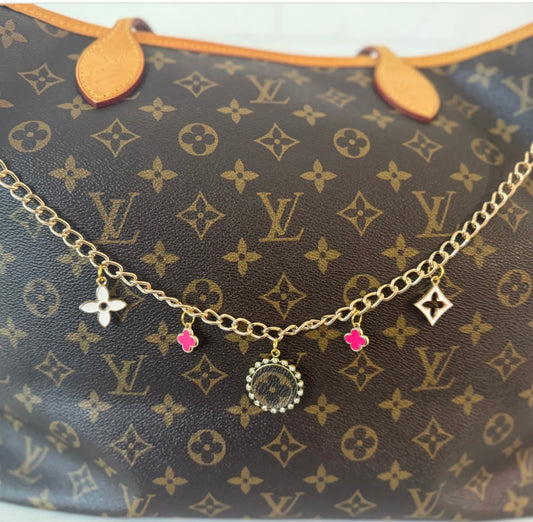 Upcycled  chain bag charm