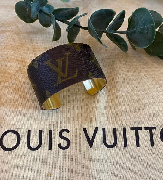 Upcylced LV cuff bracelet