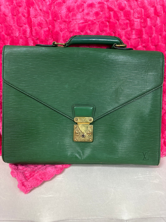 Pre-loved LV Green Epi Briefcase #187