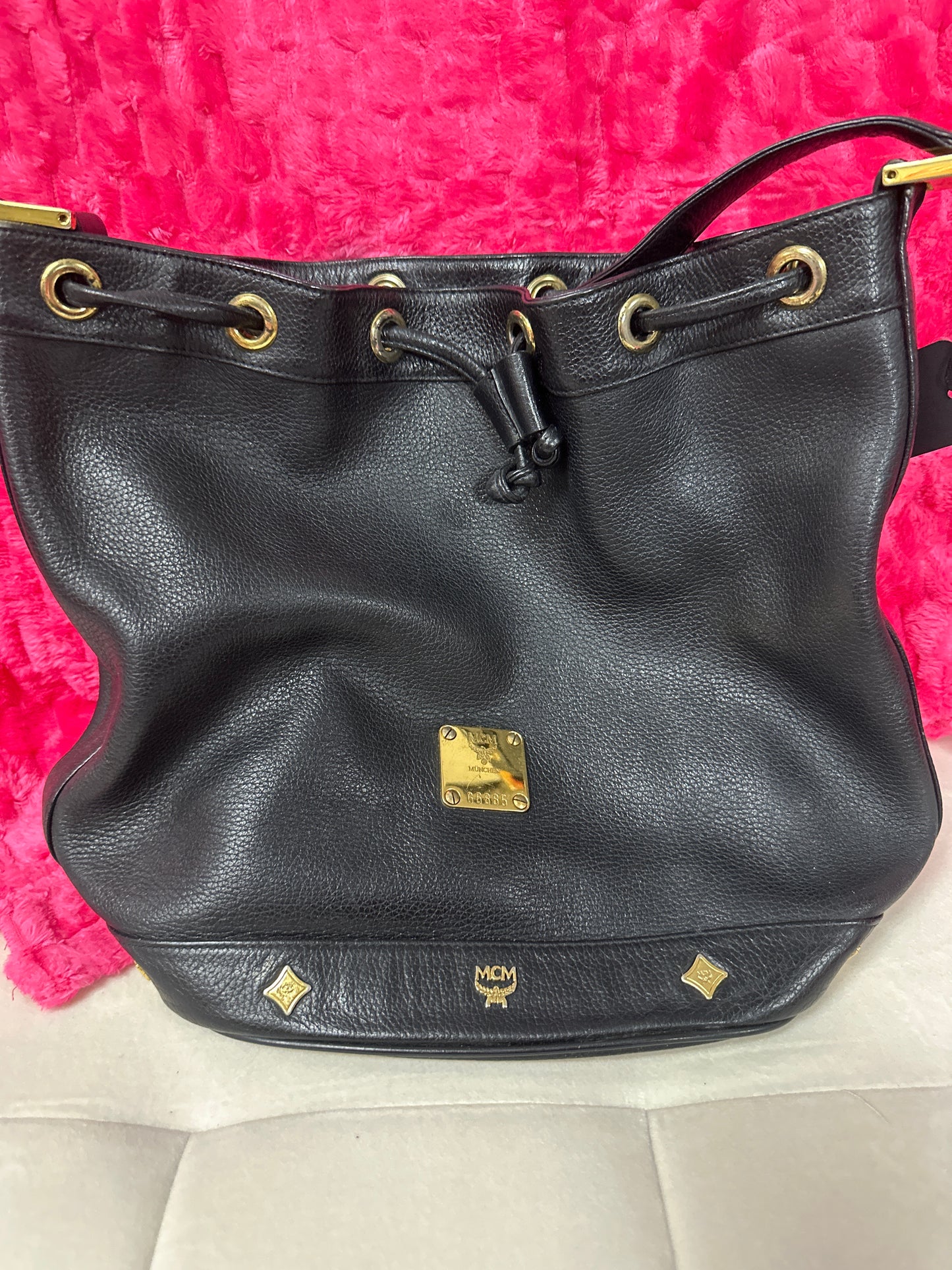 MCM black bucket bag #91
